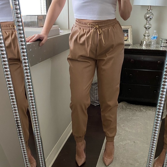 Sundar Bay x CES Nude Vegan Leather Joggers - Picture 6 of 8